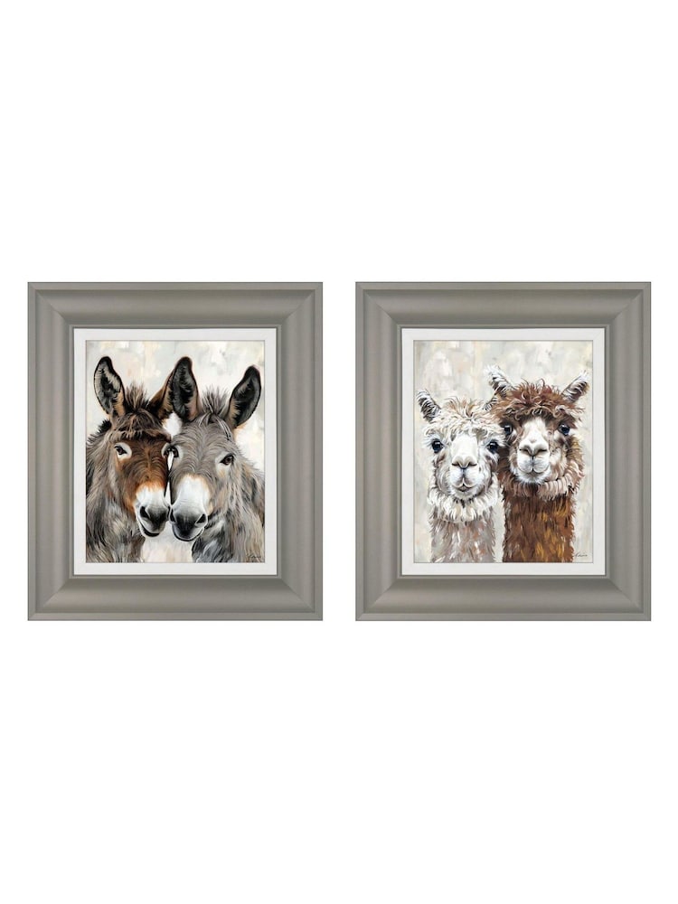 Art Marketing Set of 2 Brown Grey Eey and Ore and Abe and Lincoln Wall Art - Image 4 of 4