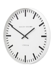 Gallery Home Light Wood Longstone Clock Chrome 50cm - Image 3 of 5