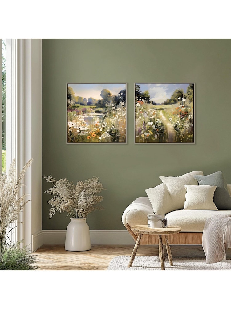 Art Marketing Multicoloured Wildflower Reflections Wall Art - Image 1 of 4 Art Marketing Multicoloured Wildflower Reflections Wall Art - Image 1 of 4