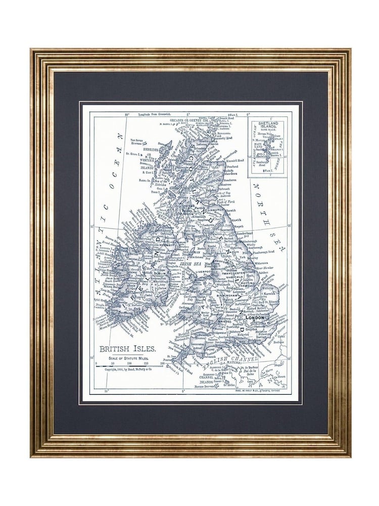 Art Marketing Blue The British Isles Wall Art - Image 4 of 4