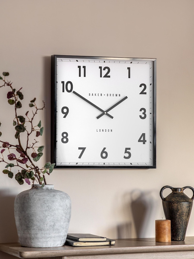 Gallery Home Black Pinehurst Wall Clock 50cm - Image 1 of 6