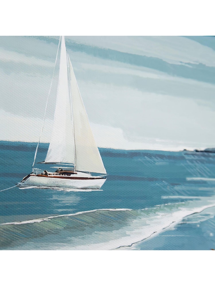 Art Marketing Set of 2 Blue White Sails and Making Waves Wall Art - Image 2 of 4