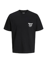 JACK & JONES Black Back Print Relaxed Fit T-Shirt - Image 1 of 2