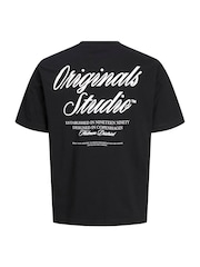 JACK & JONES Black Back Print Relaxed Fit T-Shirt - Image 2 of 2