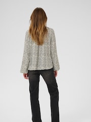 Kaffe Grey KAmiriam Long Sleeve V-Neck Blouse - Image 2 of 6