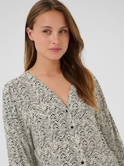 Kaffe Grey KAmiriam Long Sleeve V-Neck Blouse - Image 4 of 6