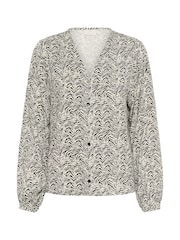 Kaffe Grey KAmiriam Long Sleeve V-Neck Blouse - Image 5 of 6