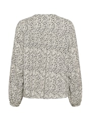 Kaffe Grey KAmiriam Long Sleeve V-Neck Blouse - Image 6 of 6