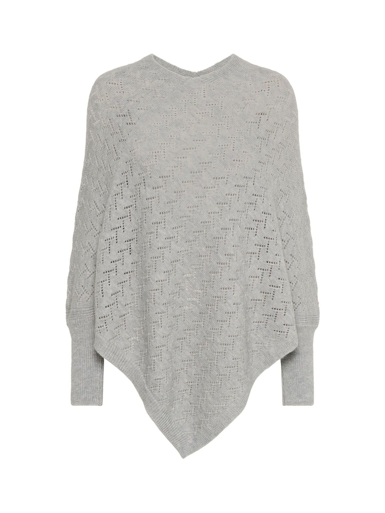 Kaffe Grey KAoline Long Sleeve Poncho - Image 6 of 6