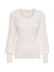 Kaffe Dora Round Neck Long Sleeve White Jumper - Image 5 of 6
