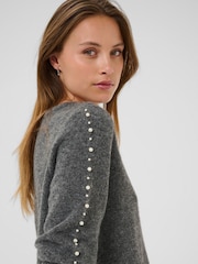 Kaffe Grey KAbetty Long Sleeve Jumper - Image 4 of 6
