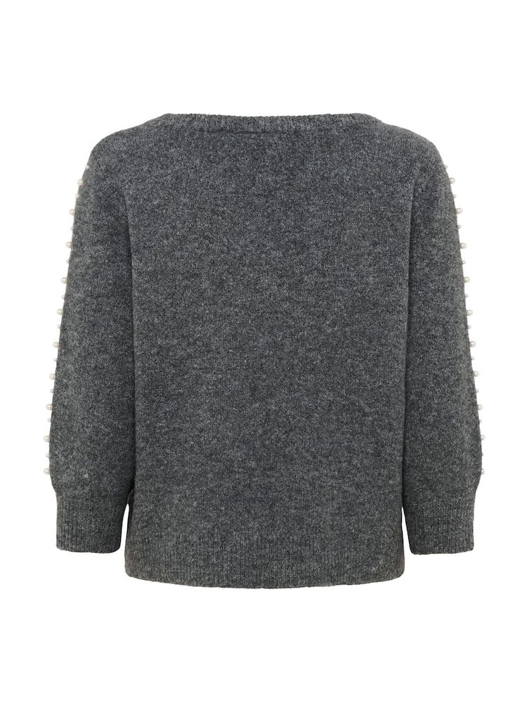 Kaffe Grey KAbetty Long Sleeve Jumper - Image 6 of 6