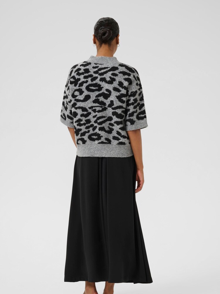 Kaffe Grey KAsandra Leopard Print Jumper - Image 2 of 6
