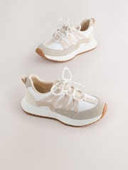 Neutral Elastic Lace Slip on Trainers - Image 1 of 5