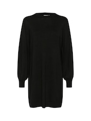 Kaffe Sofie Long Sleeve Knit Black Dress - Image 5 of 6