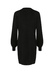 Kaffe Sofie Long Sleeve Knit Black Dress - Image 6 of 6
