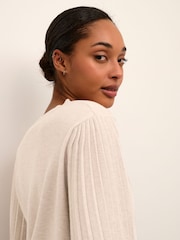 Kaffe Natural Lone Long Pleated Sleeve Jumper - Image 4 of 6