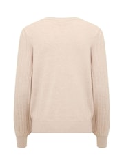 Kaffe Natural Lone Long Pleated Sleeve Jumper - Image 6 of 6