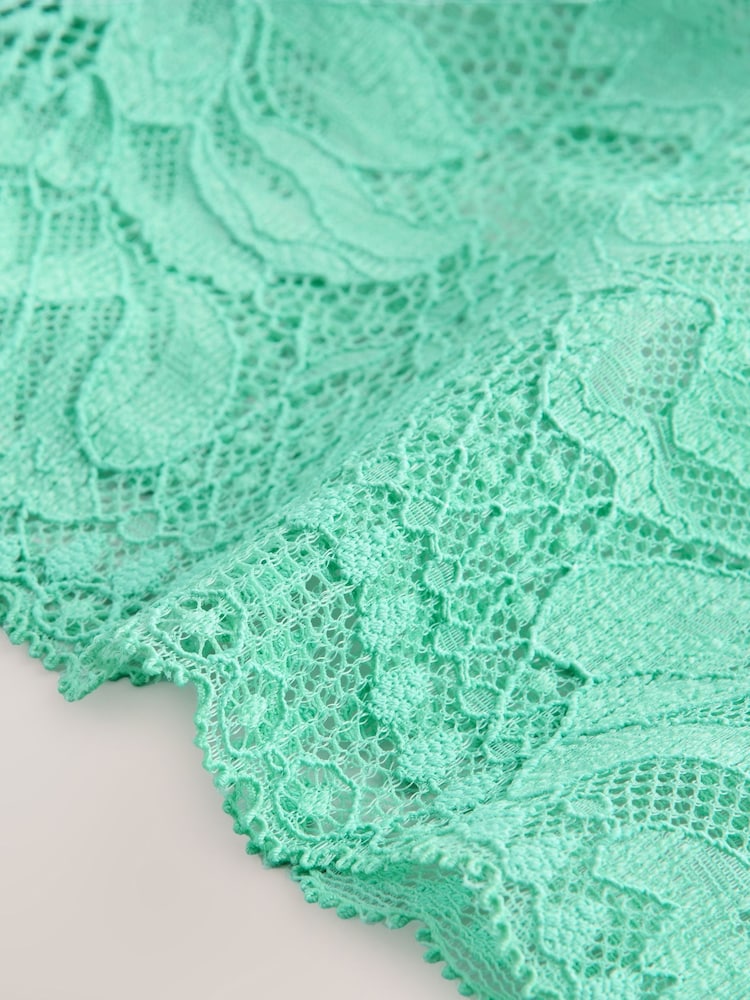 Pink/Green/Cream Hipster Thong Lace Knickers 3 Pack - Image 12 of 12