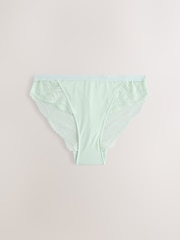 Navy/Green/Cream High Leg Lace Knickers 3 Pack - Image 10 of 12