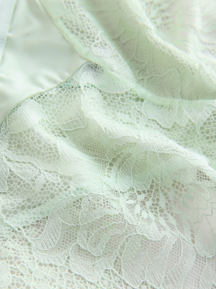 Green/Navy/Cream High Leg Lace Knickers 3 Pack - Image 11 of 11 Green/Navy/Cream High Leg Lace Knickers 3 Pack - Image 11 of 11
