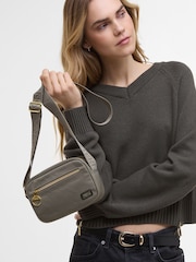 Barbour® International Khaki Green Micro Qualify Crossbody Bag - Image 1 of 10