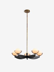 MADE.COM Black Wood Large Layla Ceiling Light - Image 1 of 2