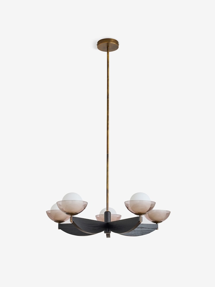 MADE.COM Black Wood Large Layla Ceiling Light - Image 5 of 5