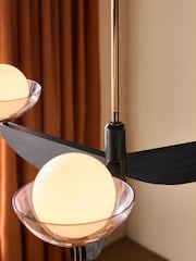 MADE.COM Black Wood Small Layla Ceiling Light - Image 3 of 5