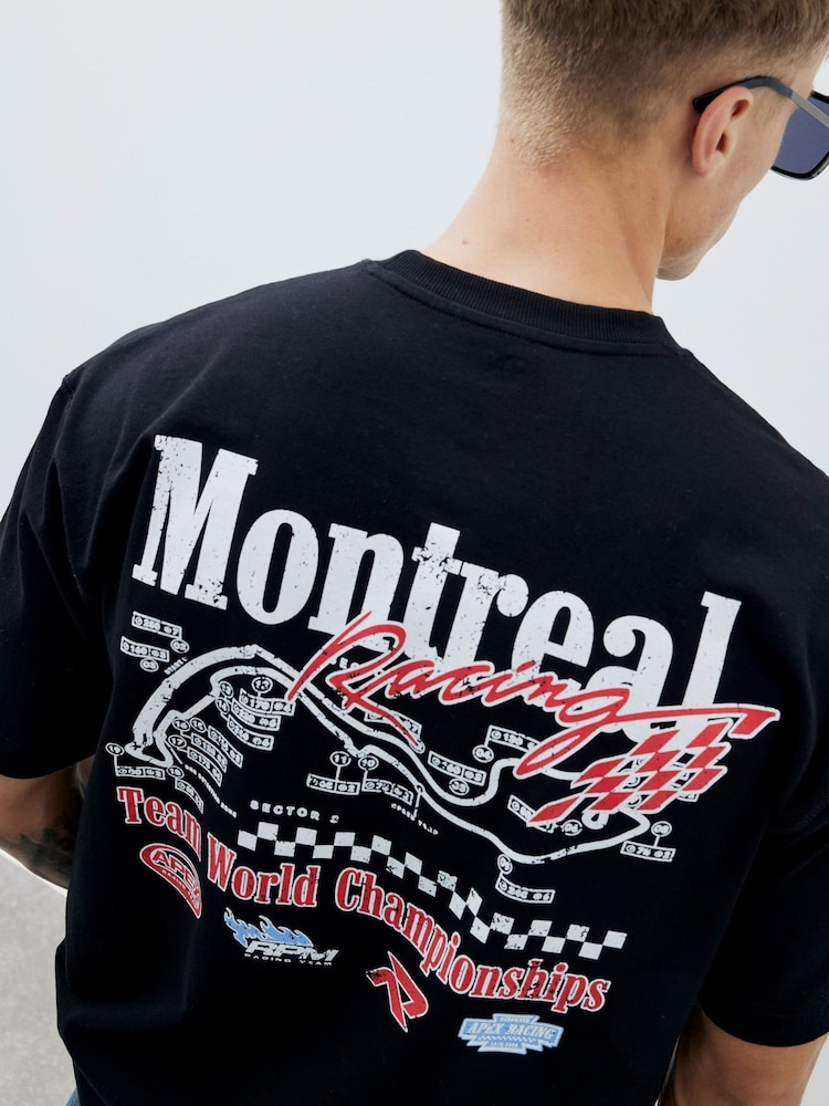 River Island Regular Fit Montreal Racing T-Shirt - Imagen 4 de 4
