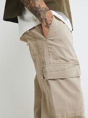 River Island Natural Loose Stretch Cargo Trousers - Image 3 of 4