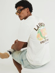 River Island Cream La Peche Fruit Market T-Shirt - Image 3 of 4