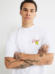River Island White Oversized Fit Lemoncello T-Shirt - Image 2 of 4