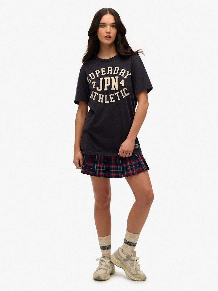 Superdry Blue Oversized Vintage Athletic Short Sleeve T-Shirt - Image 2 of 6