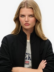 Superdry Black Oversized Essential Logo Track Top - Image 4 of 5