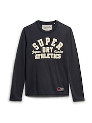 Superdry Blue Oversized Vintage Athletic Long Sleeve Top - Image 4 of 6