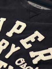 Superdry Blue Oversized Vintage Athletic Long Sleeve Top - Image 5 of 6