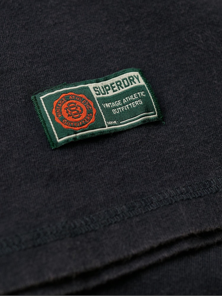Superdry Blue Oversized Vintage Athletic Long Sleeve Top - Image 6 of 6