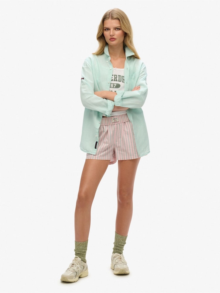 Superdry Oversized Studios Linen Button Down Shirt - Imagem 2 de 6