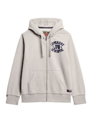 Superdry Grey Oversized Vintage Athletic Zip Hoodie - Image 5 of 6