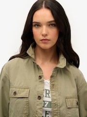 Superdry Green Oversized Military Long Sleeve Shirt - Image 2 of 6
