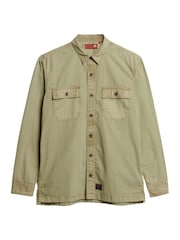 Superdry Green Oversized Military Long Sleeve Shirt - Image 5 of 6