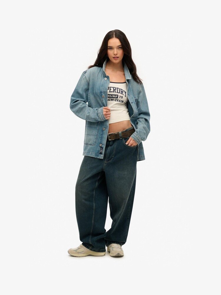 Superdry Blue Oversized The Merchant Store Workwear Jacket - Image 2 of 3