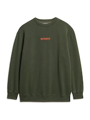 Blusa de moletom com estampa de micro logotipo superdimensionada da Superdry - Imagem 4 de 5