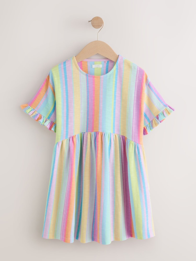Buy Rainbow Stripe Short Sleeve Jersey Dress (3-16yrs) from Next China Buy Rainbow Stripe Short Sleeve Jersey Dress (3-16yrs) from Next China