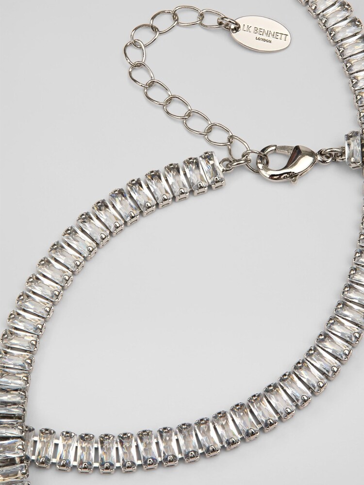 LK Bennett Metallic Loura Crystal Baguette Shoe Chain - Image 2 of 2