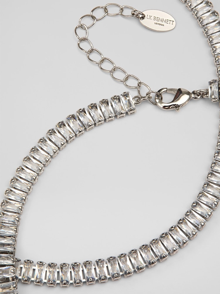 LK Bennett Metallic Loura Crystal Baguette Shoe Chain - Image 2 of 2 LK Bennett Metallic Loura Crystal Baguette Shoe Chain - Image 2 of 2