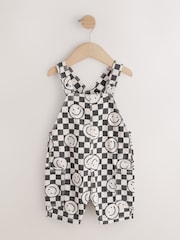 Black/Neutral Happy Face Checkerboard Dungarees (3mths-7yrs) - Image 6 of 9