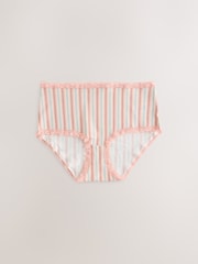 Pink/Green Midi Cotton and Lace Knickers 7 Pack - Image 6 of 10