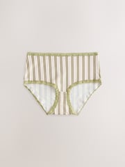 Pink/Green Midi Cotton and Lace Knickers 7 Pack - Image 7 of 10
